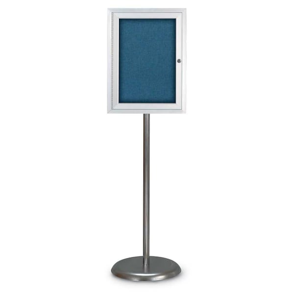 Corkboard, Double Door, Radius Frame, 48x36", Bronze/Black Rubber